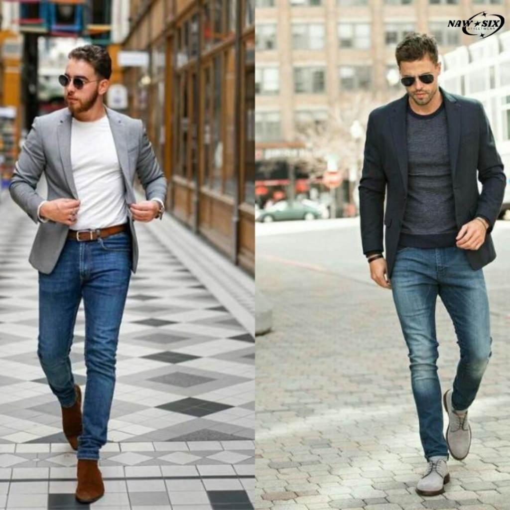 Phối Áo Blazer Với Quần Jean Nam Phong Cách Thời Trang